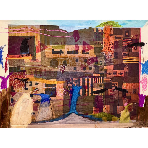 85_-_pajaro_a_la_cabecera_de_la_eternidad_pintura_aguafuerte_y_pintura_sobre_papel_super_alfa_76_x_56_cm_colgado_gad_b_86